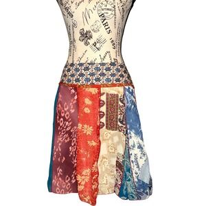 Tracy Evans Limited Patchwork Gypsy Boho Mini Skirt Juniors 11 90s Y2K Festival